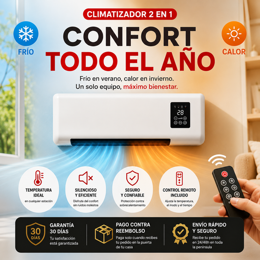 La temperatura perfecta durante todo el año ❄️🔥 Climatizador Compacto Inteligente 2 en 1