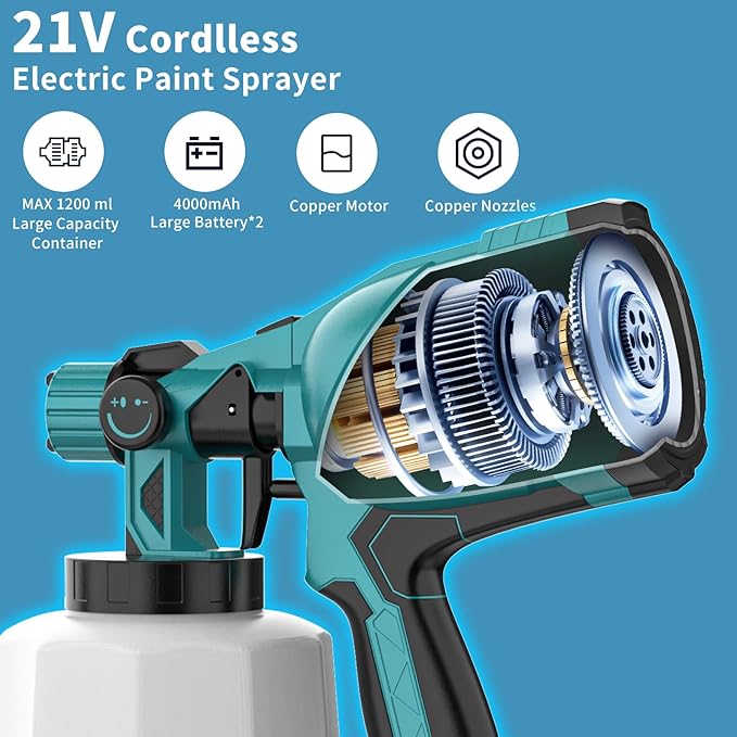 Pistola para pintar eléctrica inalámbrica con doble batería - additional image 18