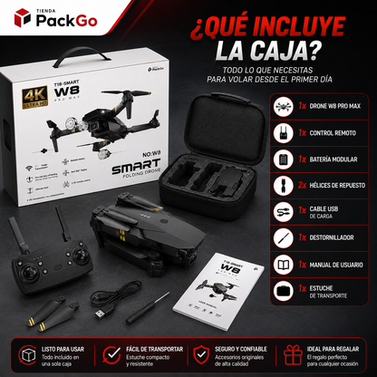 Dron con doble cámara 4K + Maletín Gratis