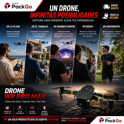 Dron con doble cámara 4K + Maletín Gratis