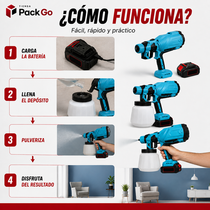 PaintJet - Pulverizador de pintura inalámbrico, bateria recargable