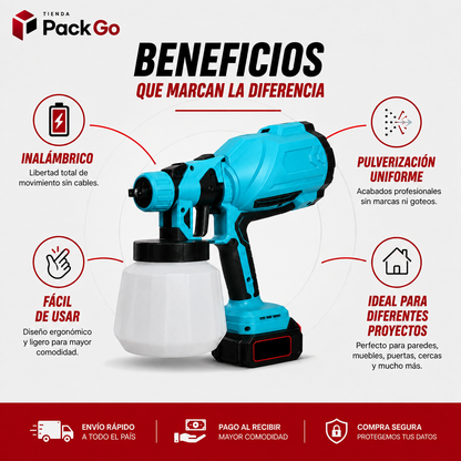 PaintJet - Pulverizador de pintura inalámbrico, bateria recargable