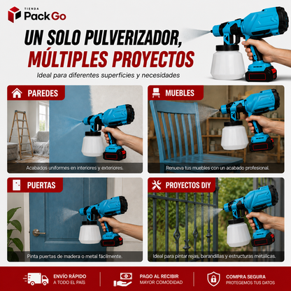 PaintJet - Pulverizador de pintura inalámbrico, bateria recargable